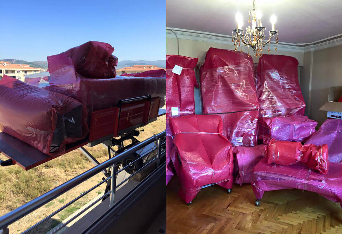 asansör ile eve taşınan eşyalar