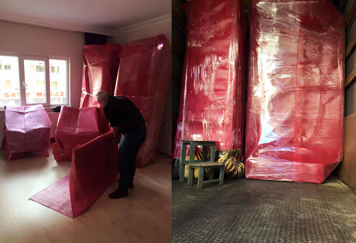 ambalajlama yapan eleman ve istif işlemi